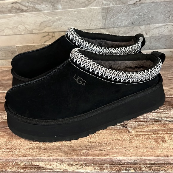 NEW UGG Tazz Platform Slipper Black Size 8 - Picture 3 of 10